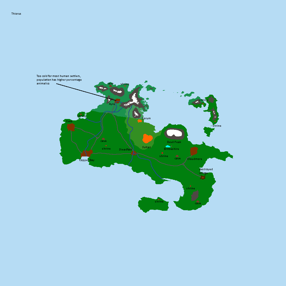 The map of Thiorus made by Bench